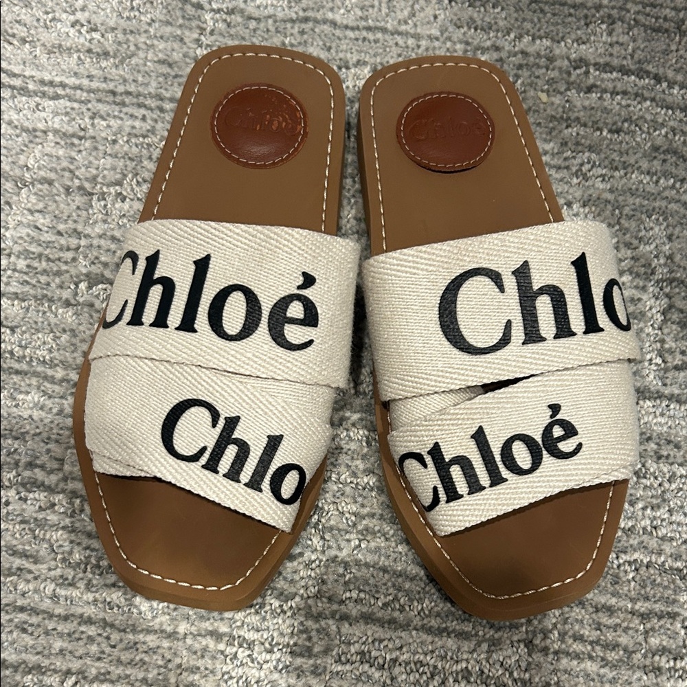 Chloe Cream and Brown Slippers